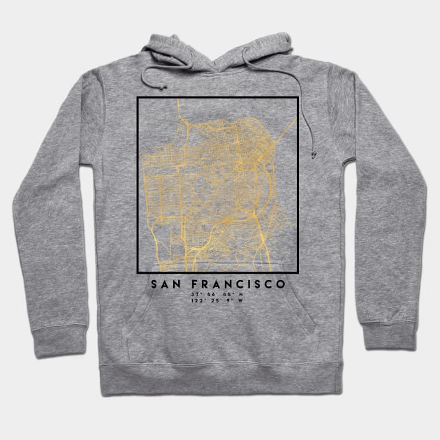 SAN FRANCISCO CALIFORNIA CITY STREET MAP ART Hoodie by deificusArt